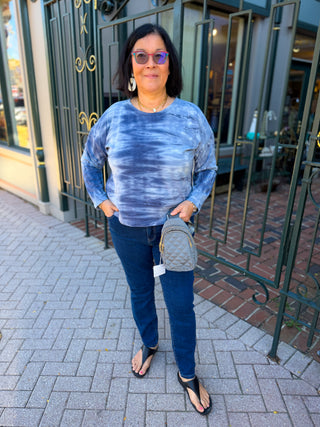Escape by Habitat Navy Tie Dye Modal Sunset Pullover
