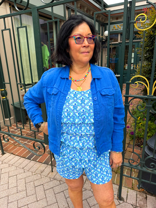 Lulu B Blue Linen Jacket