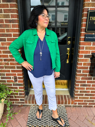 Lulu B Navy Sleeveless V-neck Tank