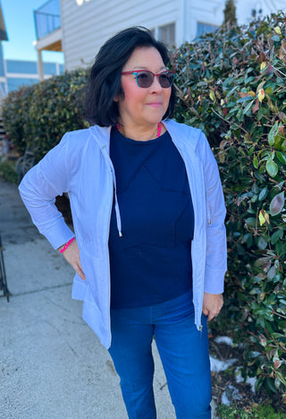 Lulu B White Full Zip Hooded Jacket