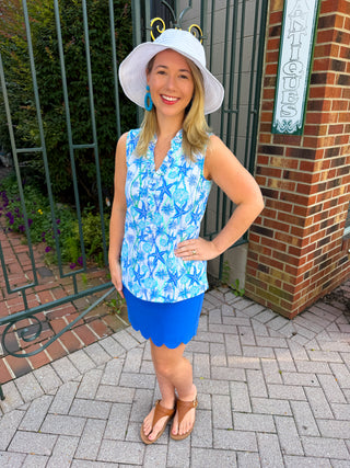 Lulu B White Ribbon Fabric Sun Hat