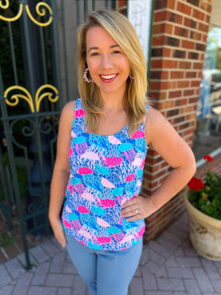 Lulu B Jellyfish UPF 50+ Scoop Neck Tank