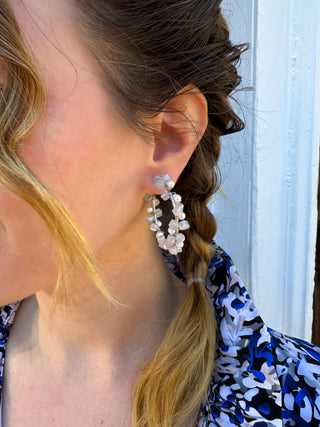 White Rock Candy Hoop Earrings