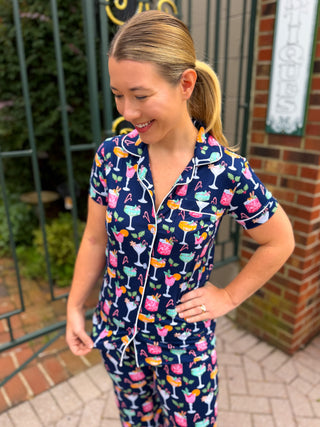 Fizz the Season Button Up Sleep Shirt