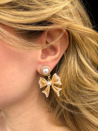 Pearl Bow Earrings
