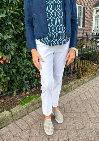 Bangladine by Lulu B White Pull-On Ankle Pant