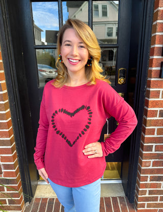 Escape by Habitat Garnet Heart Fleece Pullover