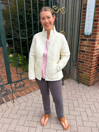 Escape by Habitat Pearl Wave Quilted Stand Collar Jacket