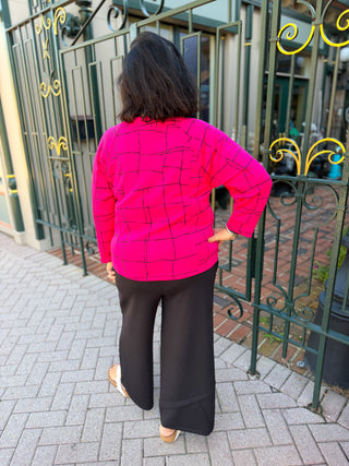 Olivia by Habitat Magenta Featherlux Window Pane Pullover