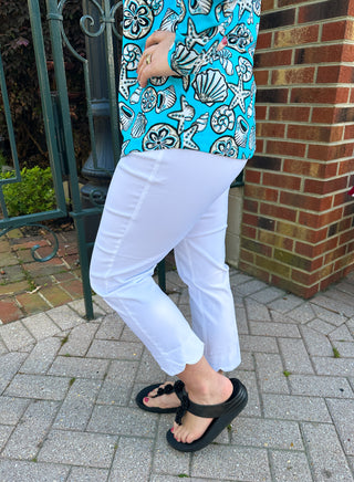 Lulu B Bangladine White Scallop Capri