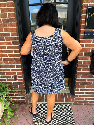 Lulu B Black and White Cocktails Cha Cha Dress