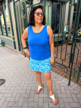 Lulu B Coastal Fish UPF 50+ Zip Skort