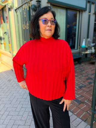 Olivia by Habitat Red Rib Pocket Pullover
