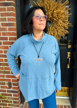 Escape by Habitat Indigo Cowl Neck Tee