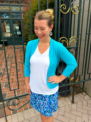 Lulu B Dark Blue Vines UPF 50+ Zip Skort
