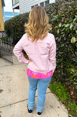 Tango Mango Stretch Linen Jacket Pink A Boo