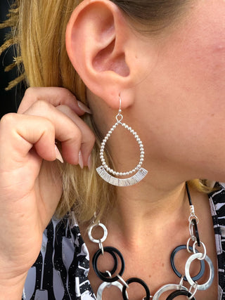 Silver Beaded Earring