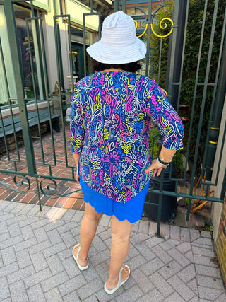 Bangladine by Lulu B Blue Scallop Skort
