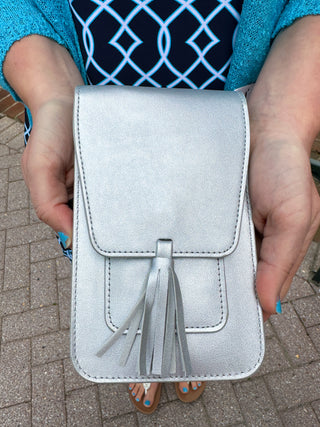 Harper Crossbody Bag Silver Shimmer