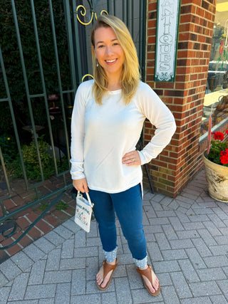 Lulu B White Chenille Sweater