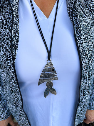Whimsical Silver Fish Necklace