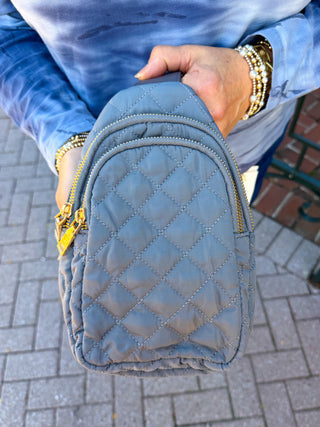 Pinelope Puffer Sling Bag Grey