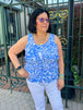 White and Blue Floral 