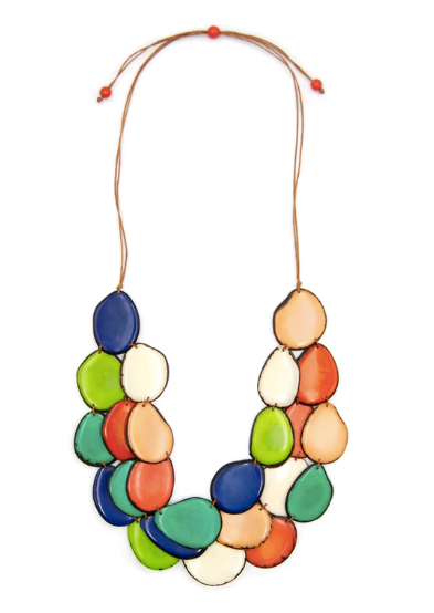 Amigas Poppy, Blue, Lime Necklace