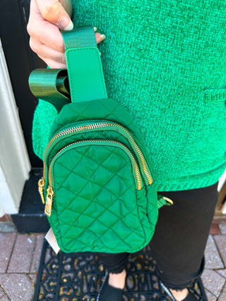 Pinelope Puffer Sling Bag Emerald