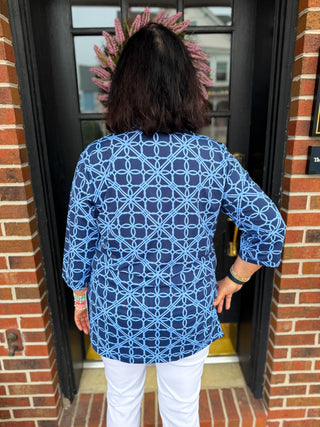 Lulu B Clear Periwinkle Loops Button Tunic