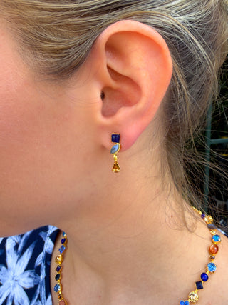 Sorrelli Indie Dangle Earrings Denim Moon