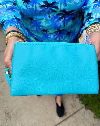 Simple Aqua Clutch Bag