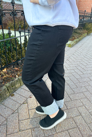 Lulu B Black Rhinestone Cuff Pull on Jean