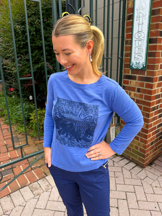 Escape by Habitat Destination Sunflower Baja Blue Boxy Tee