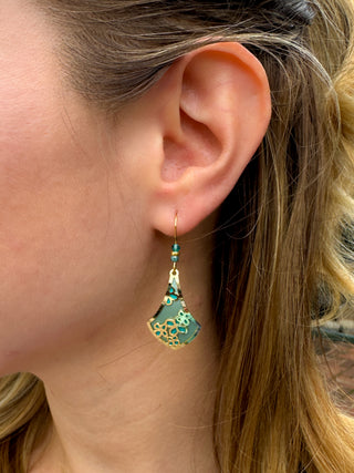 Adajio Teal and Gold Earrings