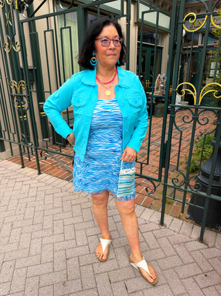Tango Mango Blue Waves Cha Cha Dress