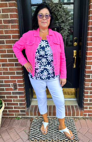 Lulu B Hot Pink Linen Jacket