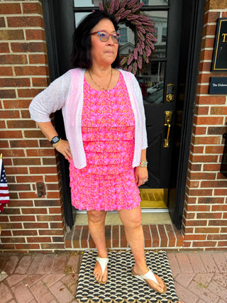 Lulu B Cha Cha Pink and Orange Chevron Tank