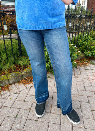 EverStretch Baby Bootcut Ankle with Contrast Bottom Jeans