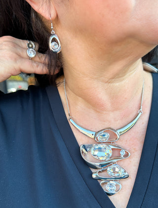 Crystal Necklace and Earring Set