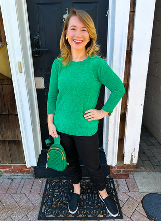 Lulu B Emerald Chenille Pullover