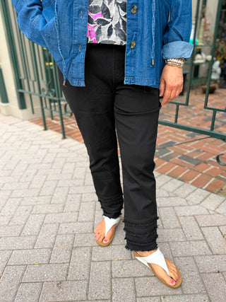 Lulu B Denim Fringe Pant Black