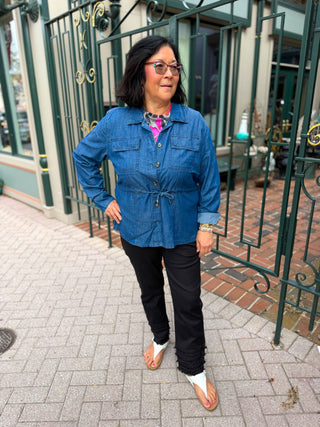 Everyday Chambray Drawstring Jacket