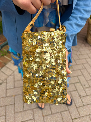 Gold Sequin Club Bag
