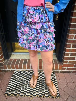 Lulu B Bright Jungle Cha Cha Skort