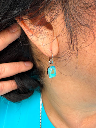 Sorrelli Summer Blue Delite Octavia Huggie Hoops Earrings