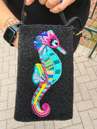 Black Seahorse Club Bag