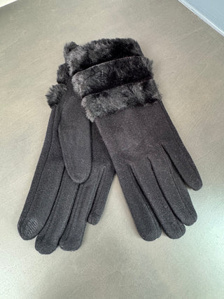 Black Faux Fur Gloves