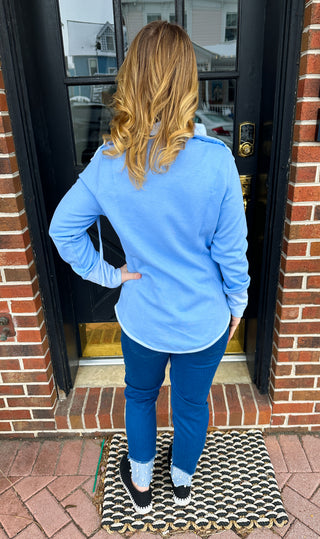 Lulu B Periwinkle Short Reversible Jacket