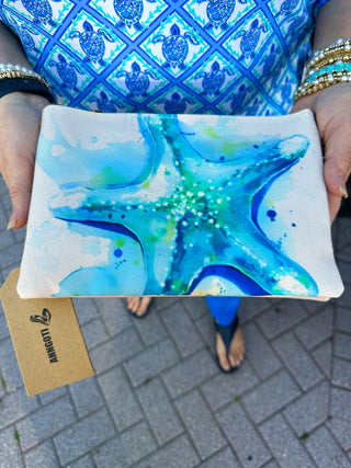 Watercolor Starfish Crossbody Bag